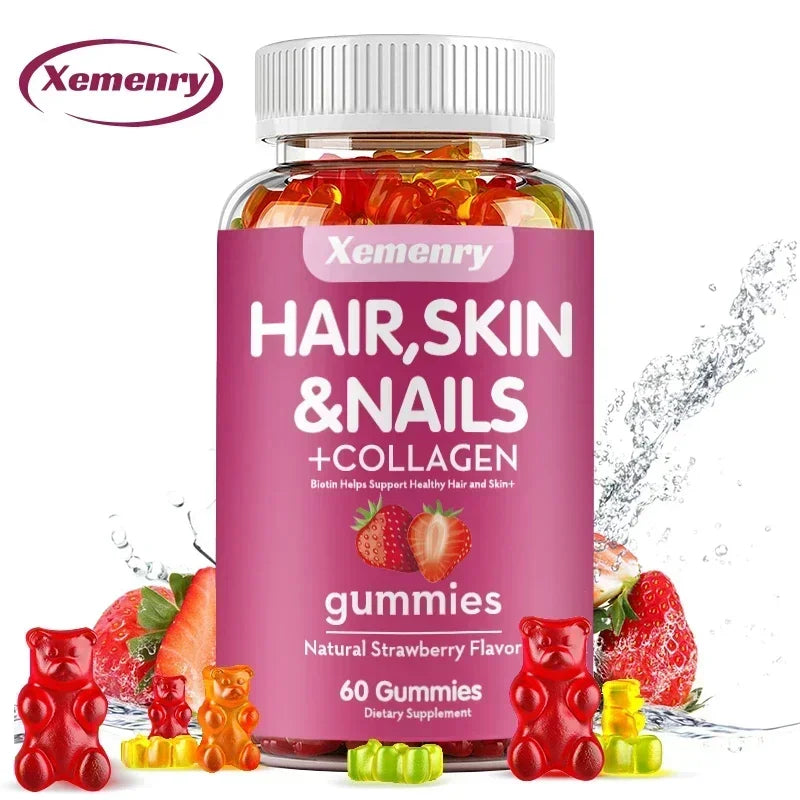 Natural Biotin Gummies - Supports Hair, Skin, Nails & Collagen